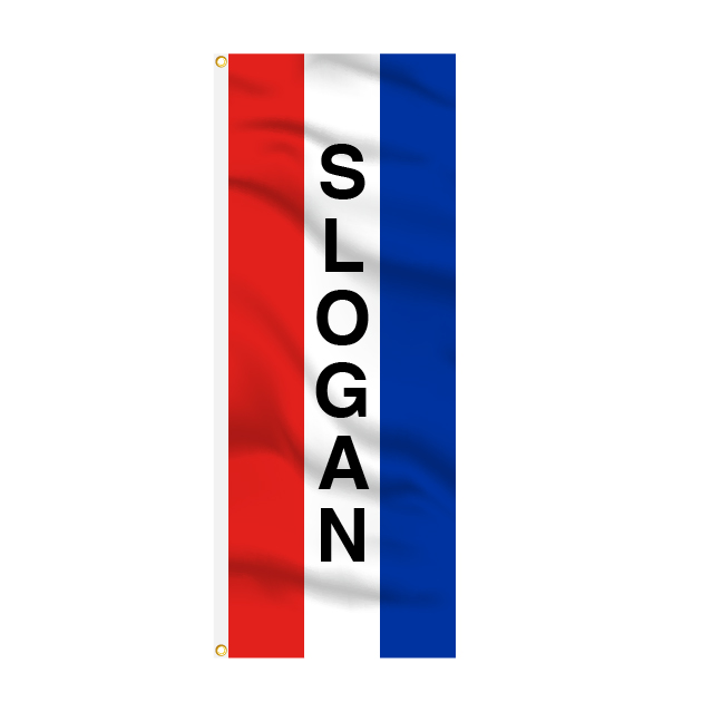 8x3 Vertical Tricolor Message Flag - Single Sided